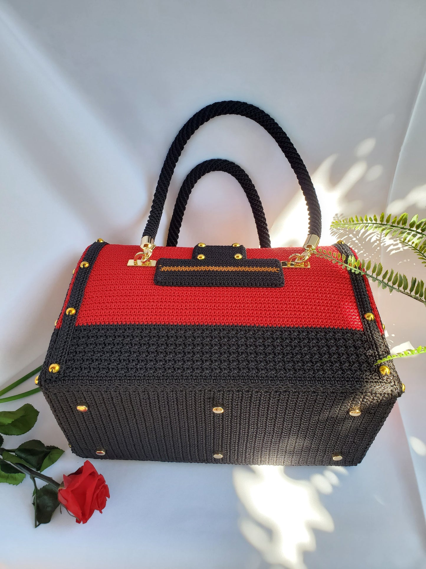Sac Fourre-Tout grande contenance Noir et Rouge