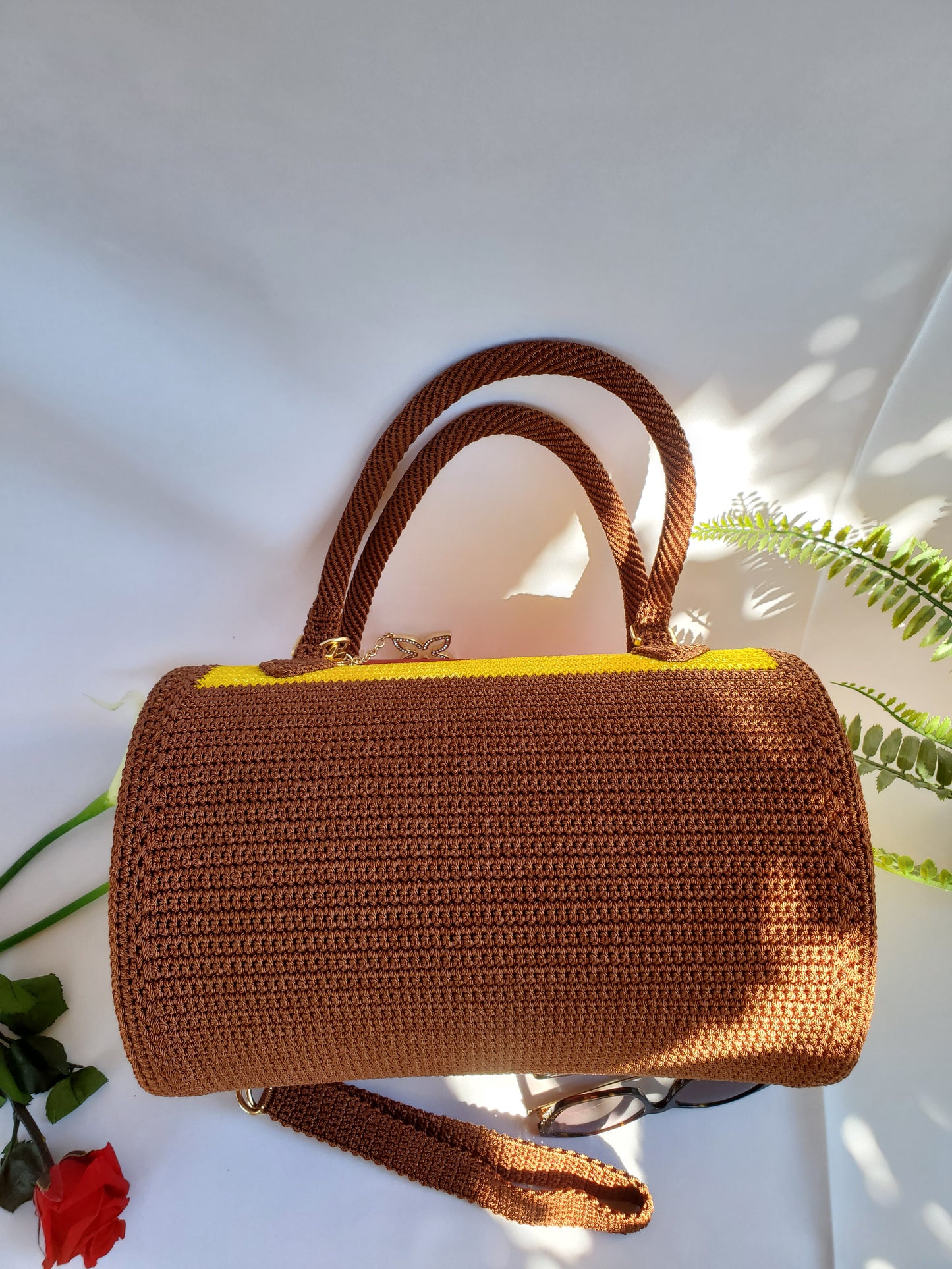 Sac Fourre-Tout grande contenance Jaune et Marron