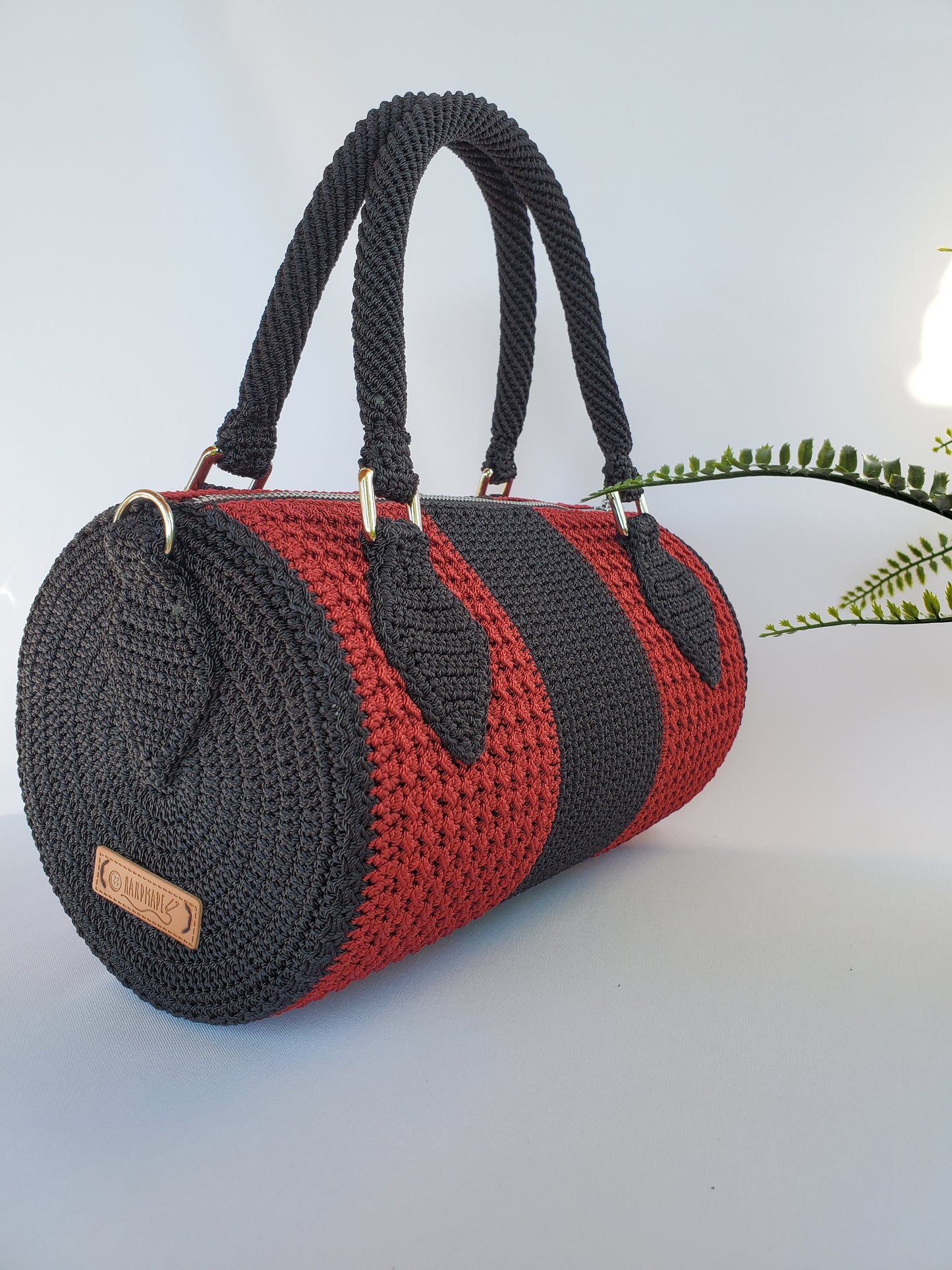 Sac Fourre-Tout Noir et Bordeaux