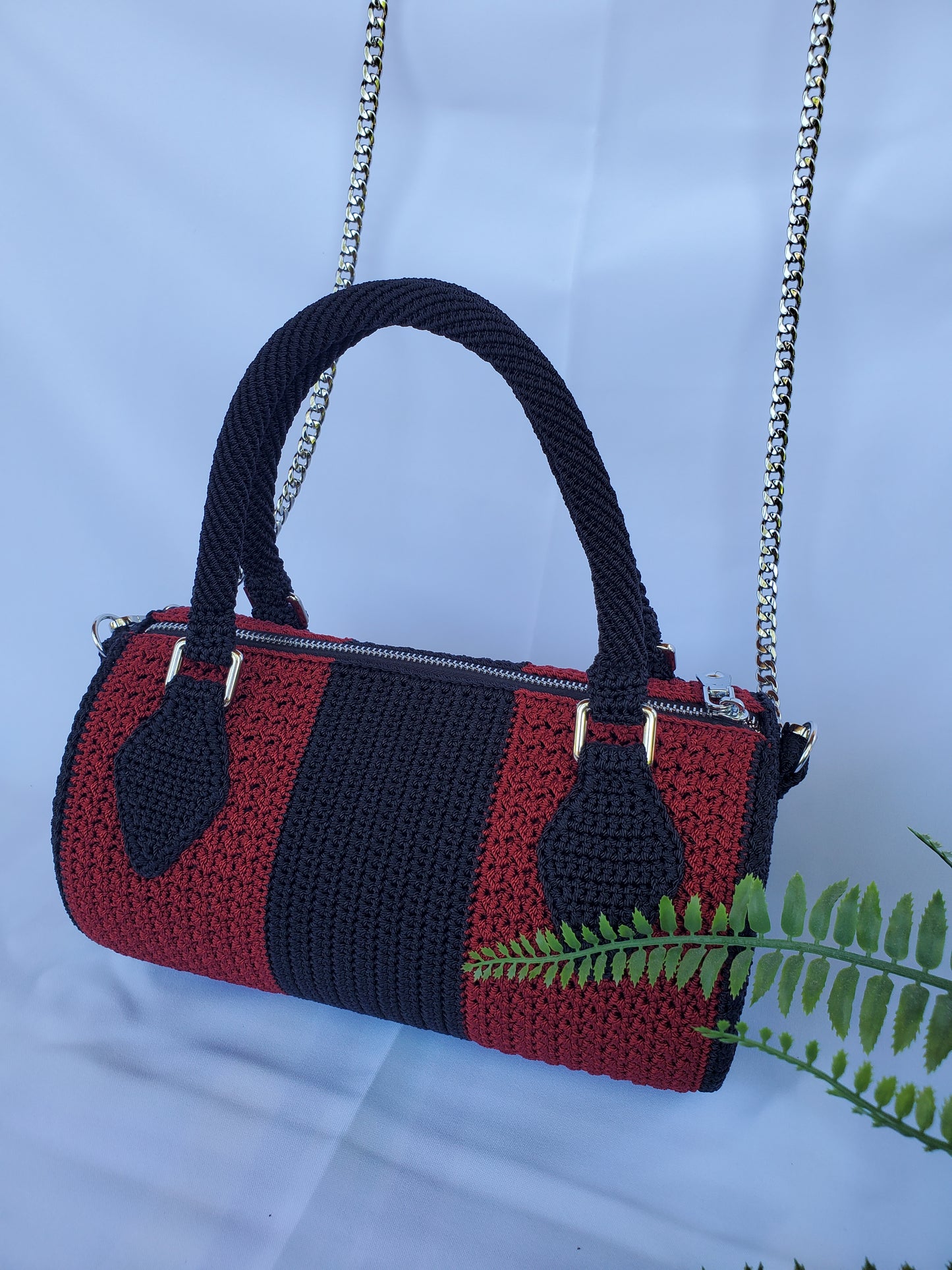 Sac Fourre-Tout Noir et Bordeaux