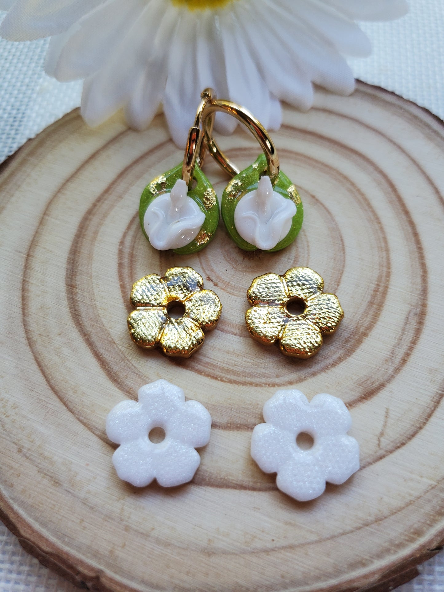 Box mini Perla Vert, Doré et Blanc nacré
