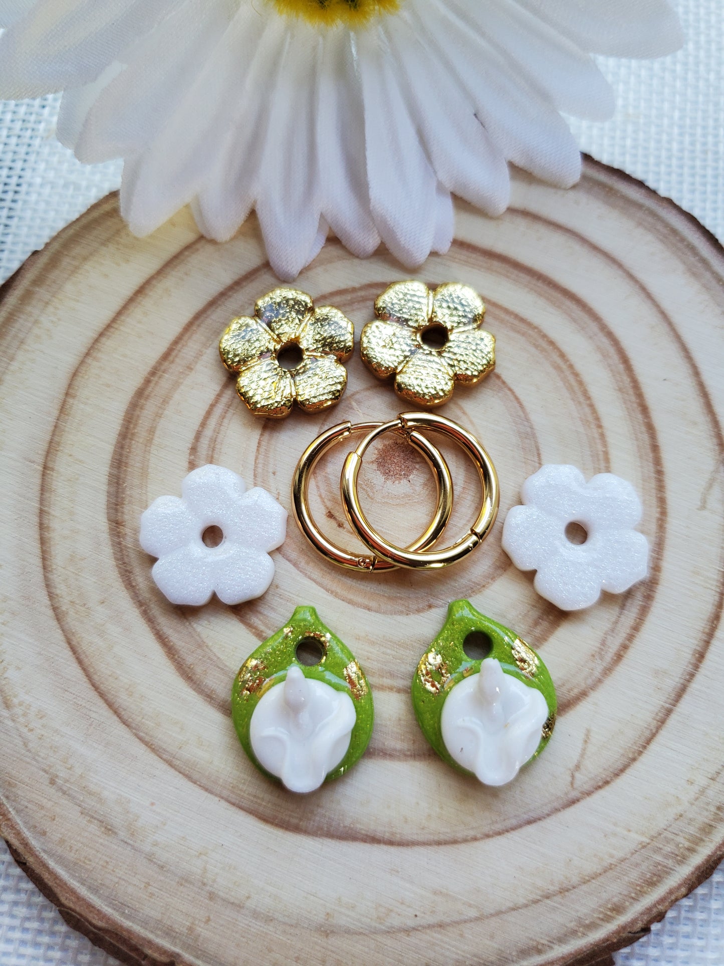 Box mini Perla Vert, Doré et Blanc nacré