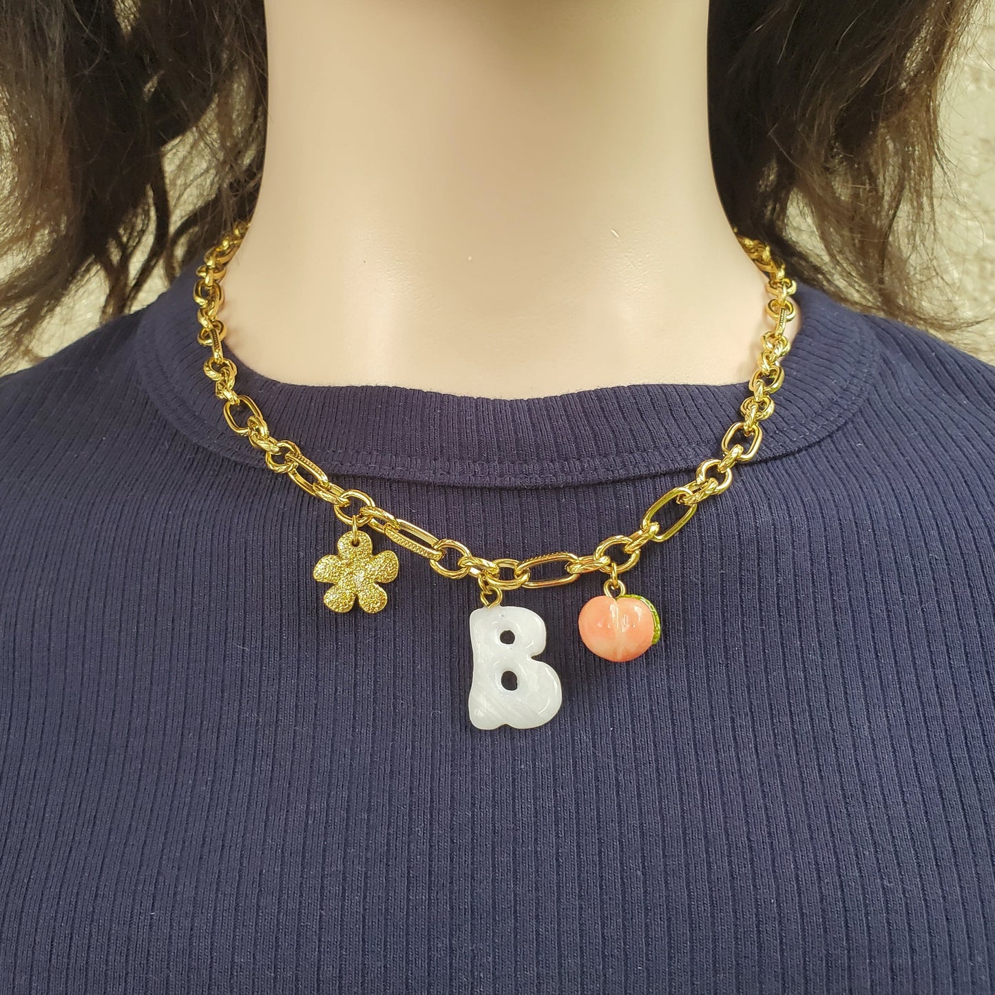 Collier Initiales + 2 Charms