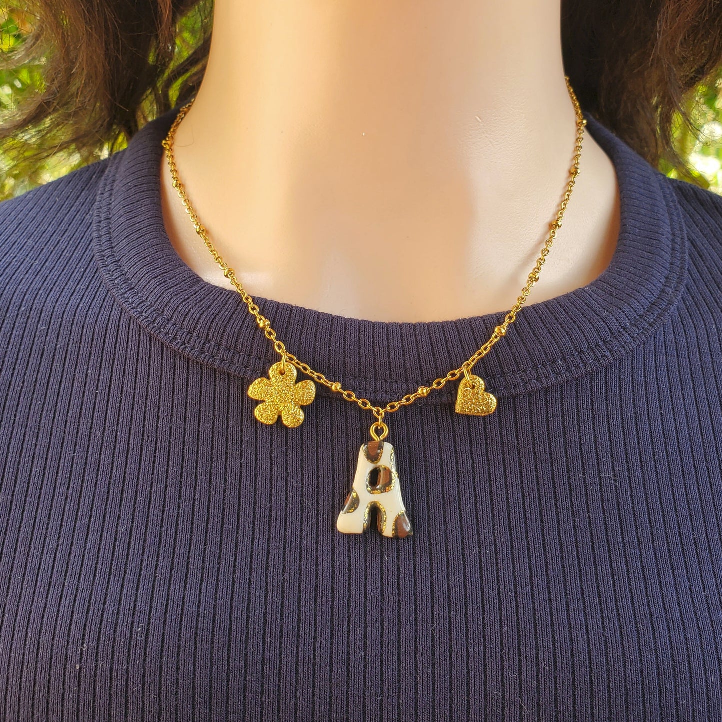 Collier Initiales + 2 Charms
