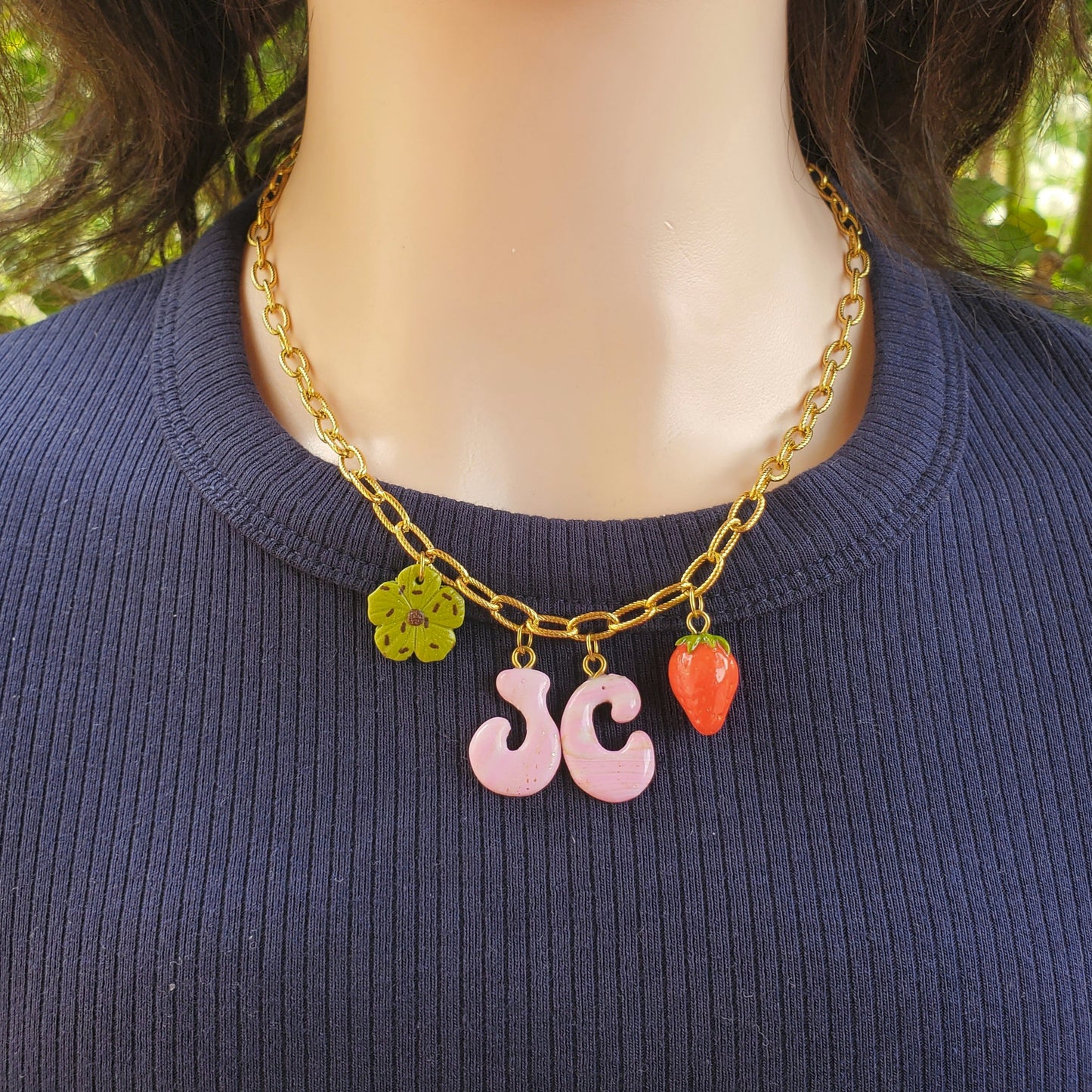 Collier Initiales + 2 Charms