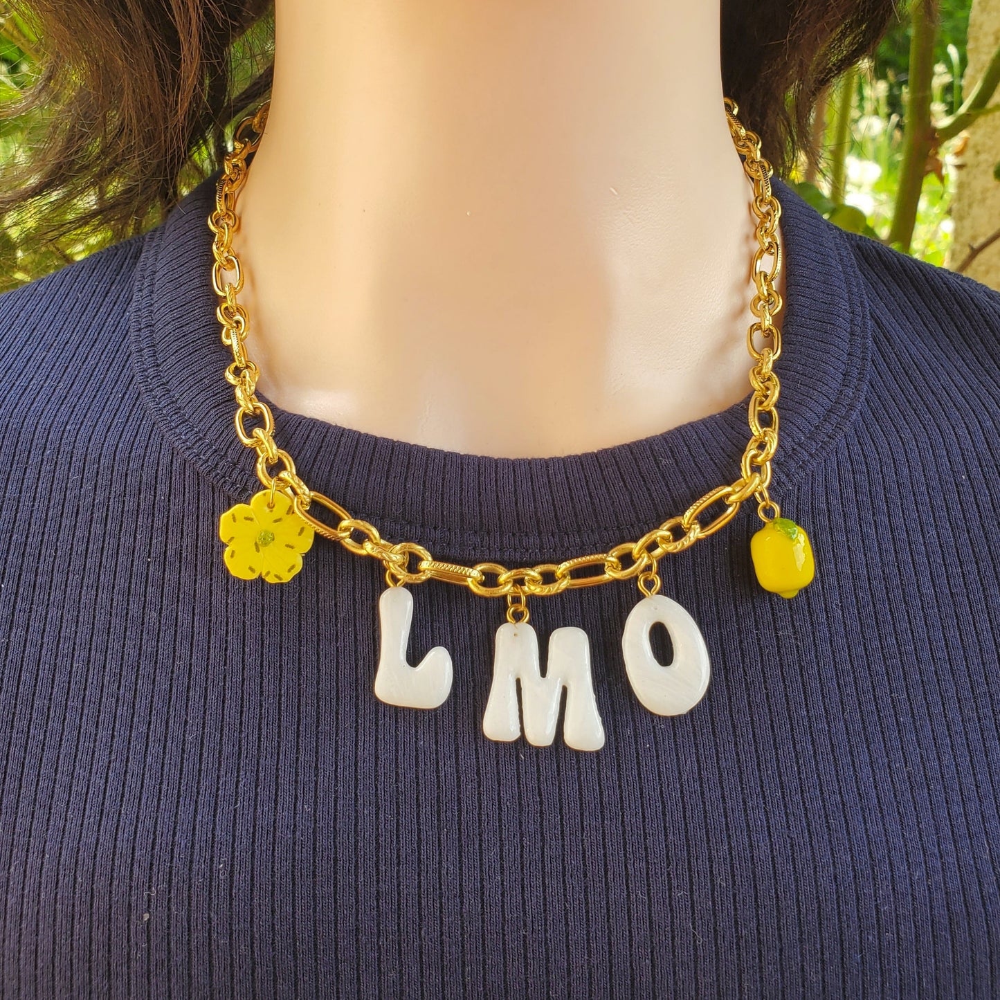 Collier Initiales + 2 Charms
