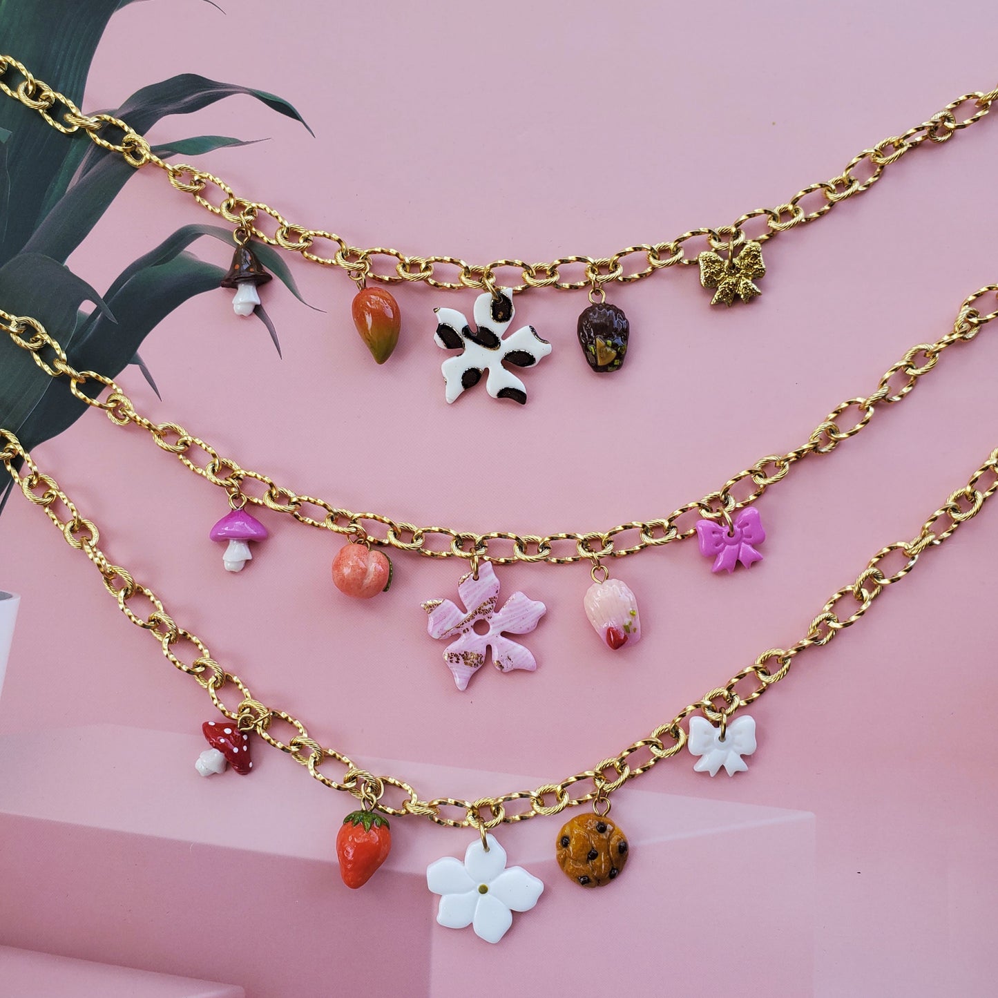 Collier Ambre - 5 Charms