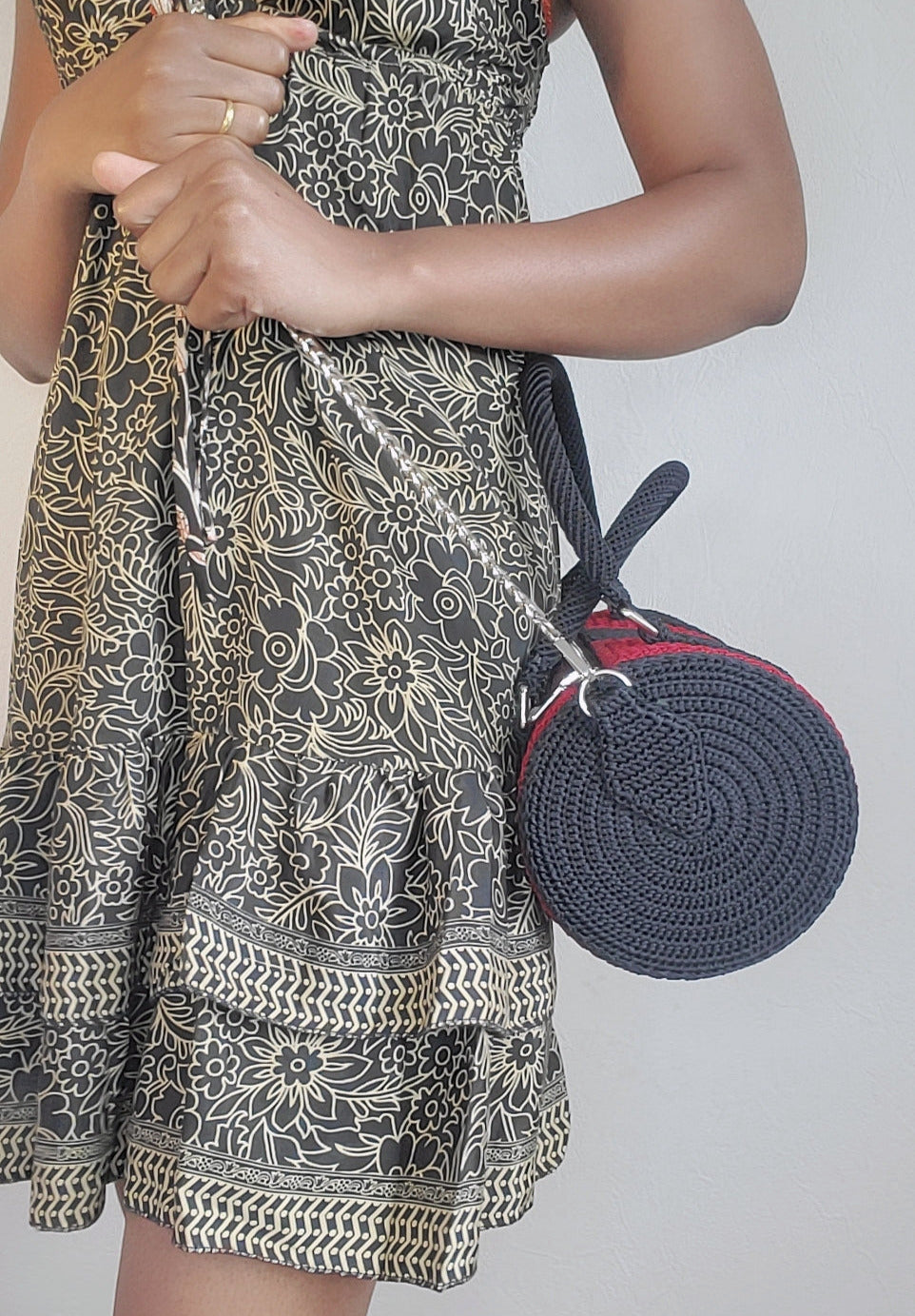 Sac Fourre-Tout Noir et Bordeaux