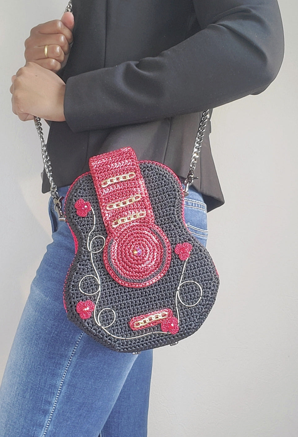 Sac Ukulélé Noir et Rouge