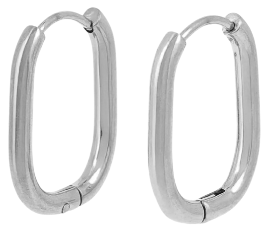 Créoles ovales lisses 21 x 15 mm