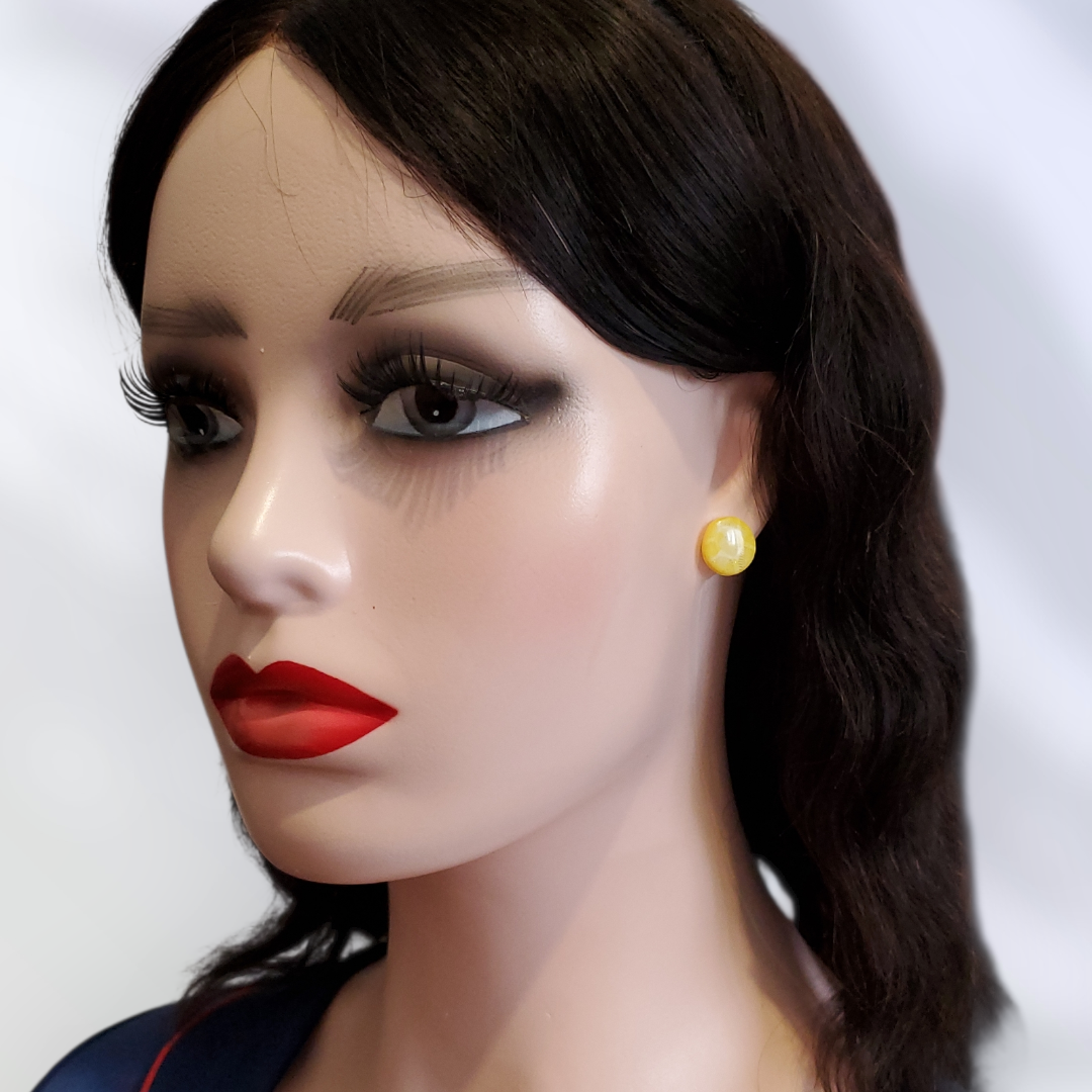 Corail Jaune Boucles et Puces d'oreilles