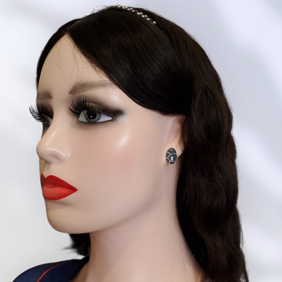 Corail Noir Boucles et Puces d'oreilles