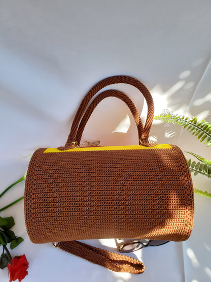 Sac Fourre-Tout grande contenance Jaune et Marron