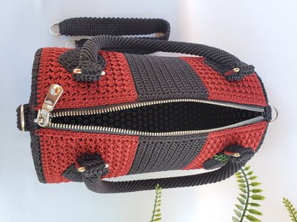 Sac Fourre-Tout Noir et Bordeaux