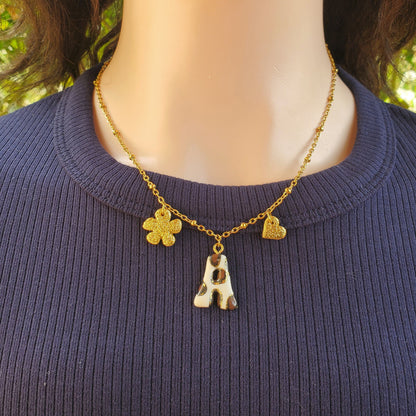 Collier Initiales + 2 Charms