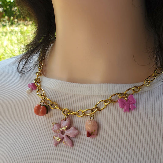 Collier Ambre - 5 Charms