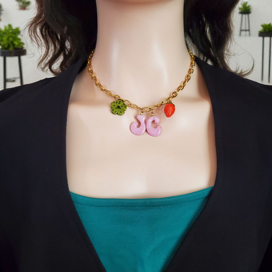 Collier Initiales + 2 Charms