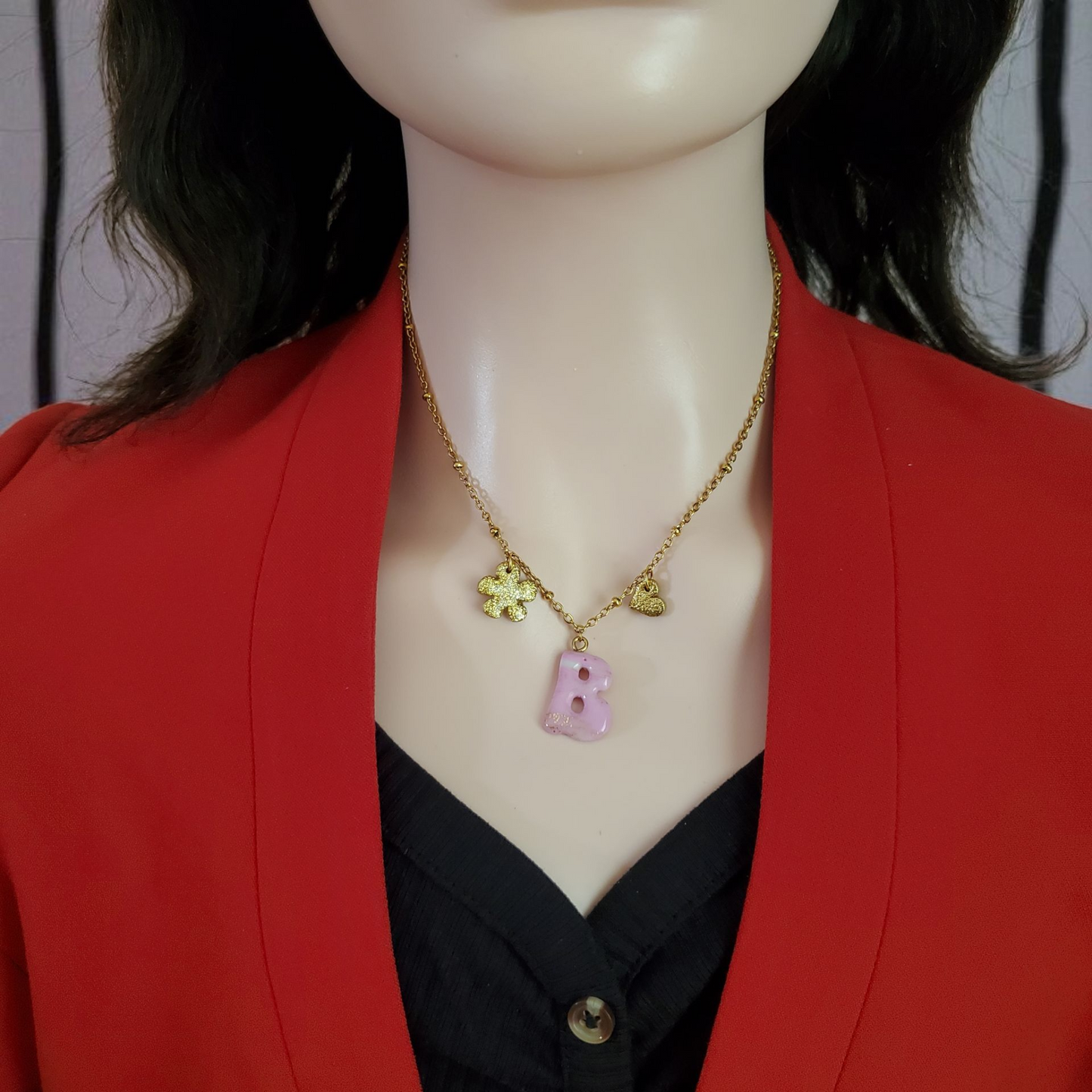 Collier Initiales + 2 Charms