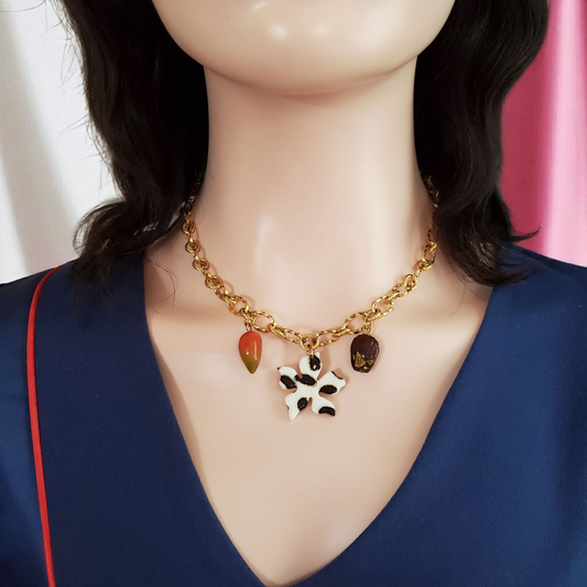 Collier Ambre - 3 Charms