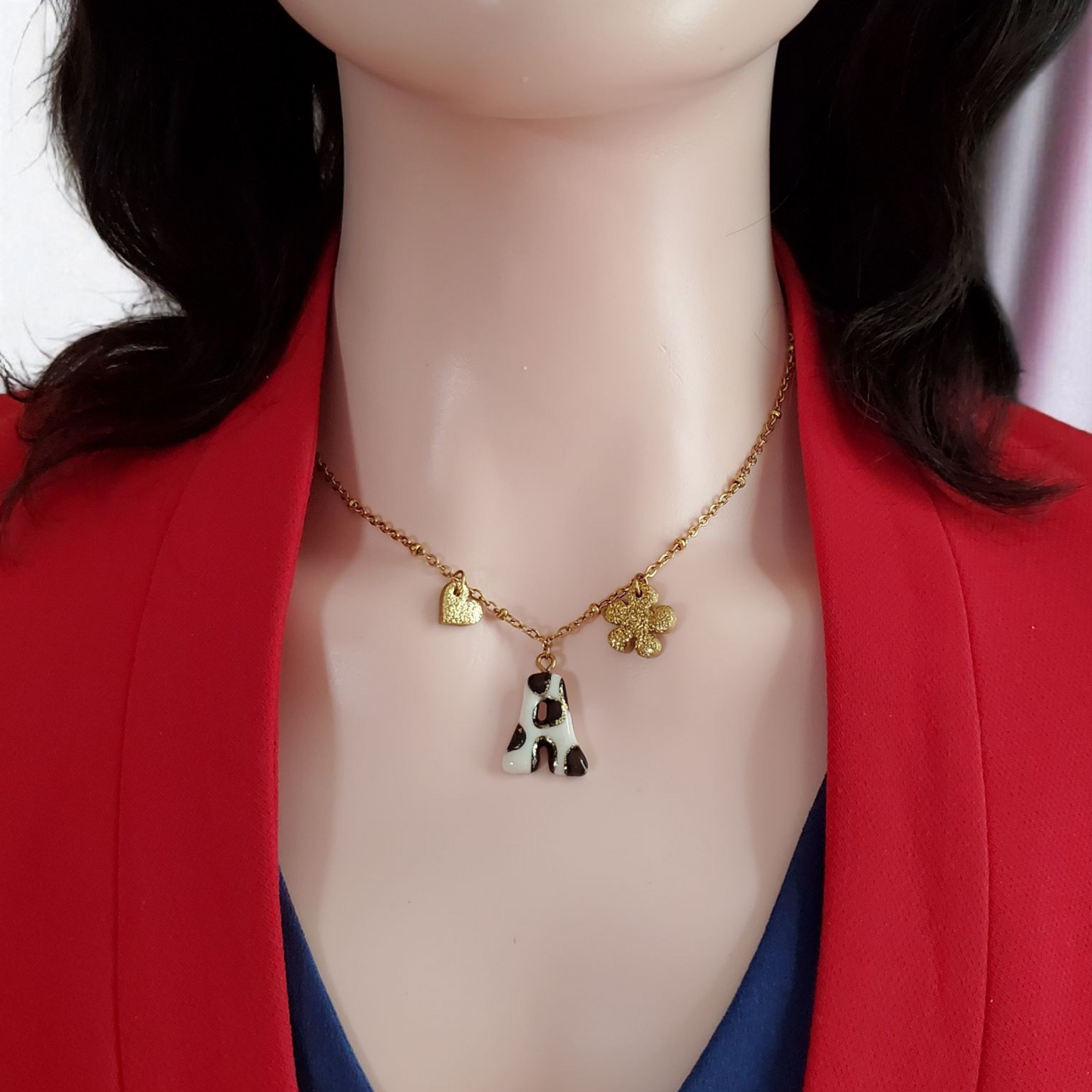 Collier Initiales + 2 Charms