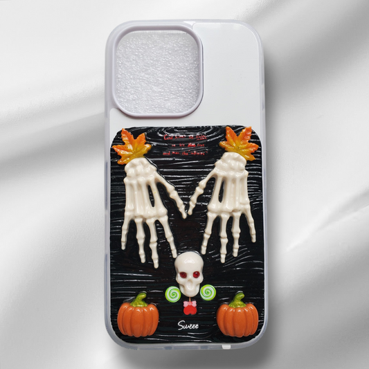 Bijou Coque Squelette et Citrouilles