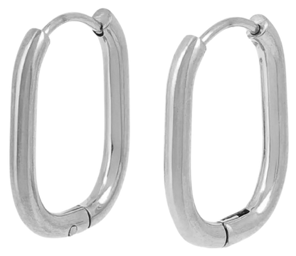 Créoles ovales lisses 21 x 15 mm