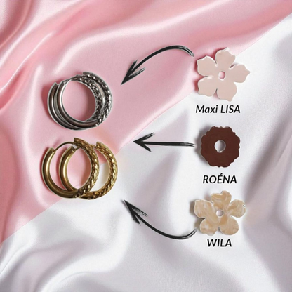 Créoles rondes martelées 22 mm