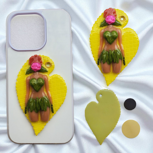 Bijou Eve - De face avec une fleur rose n°2