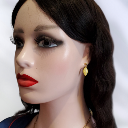 Corail Jaune   Boucles et Puces d'oreilles