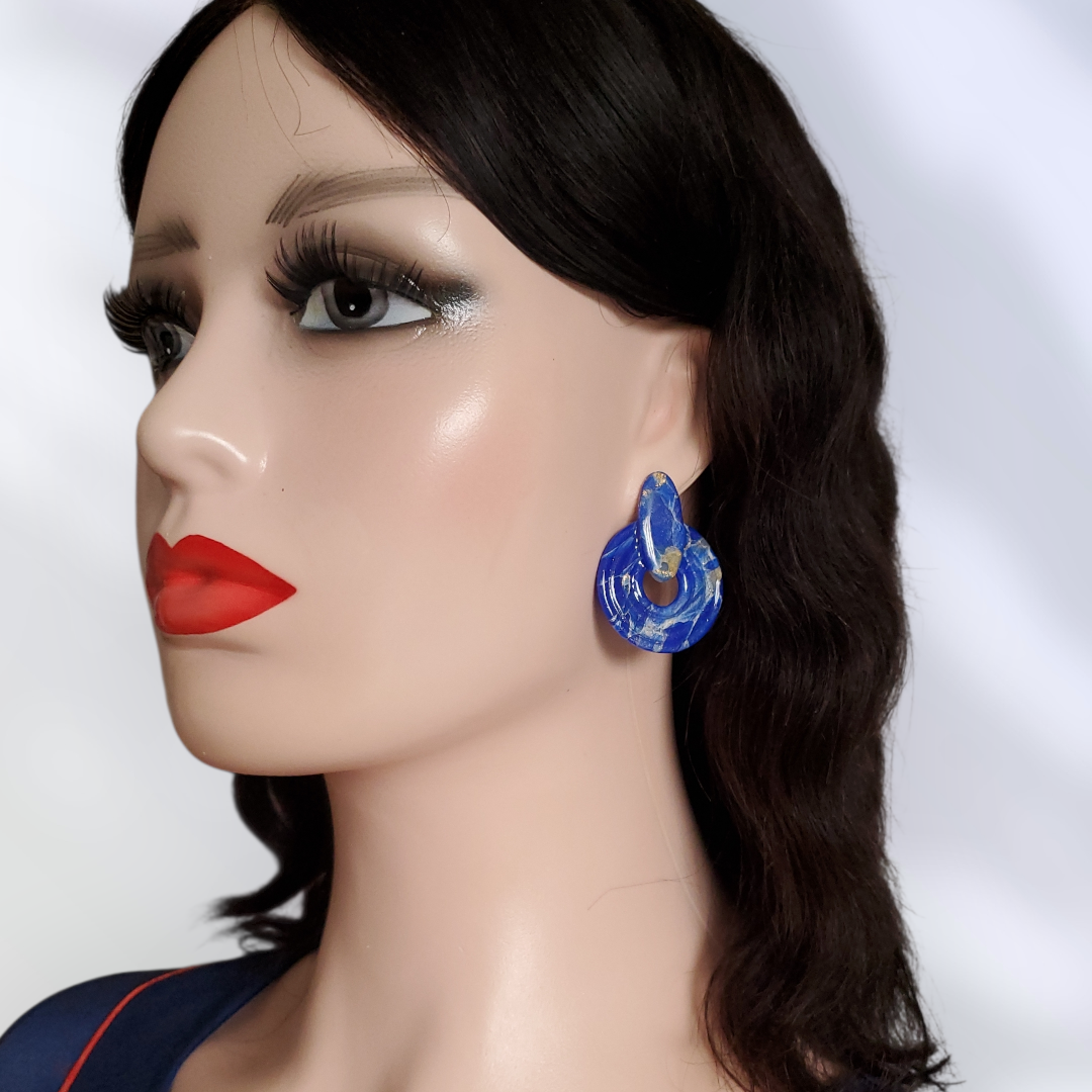 Lapis-Lazuli   Boucles et Puces d'oreilles