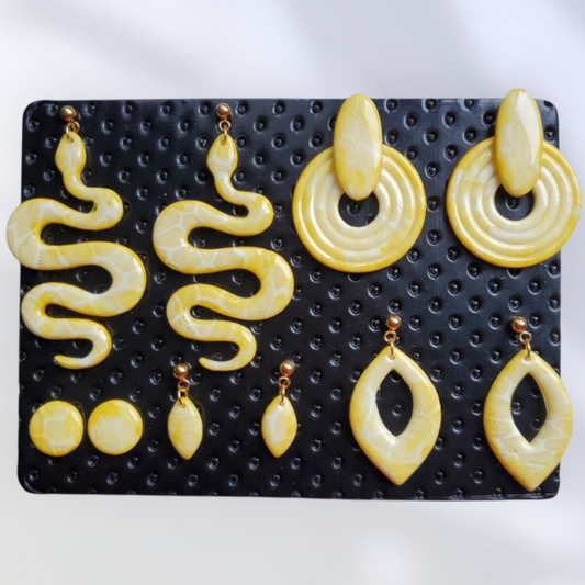 Corail Jaune   Boucles et Puces d'oreilles