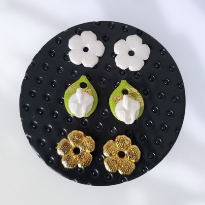 Box mini Perla Vert, Doré et Blanc nacré