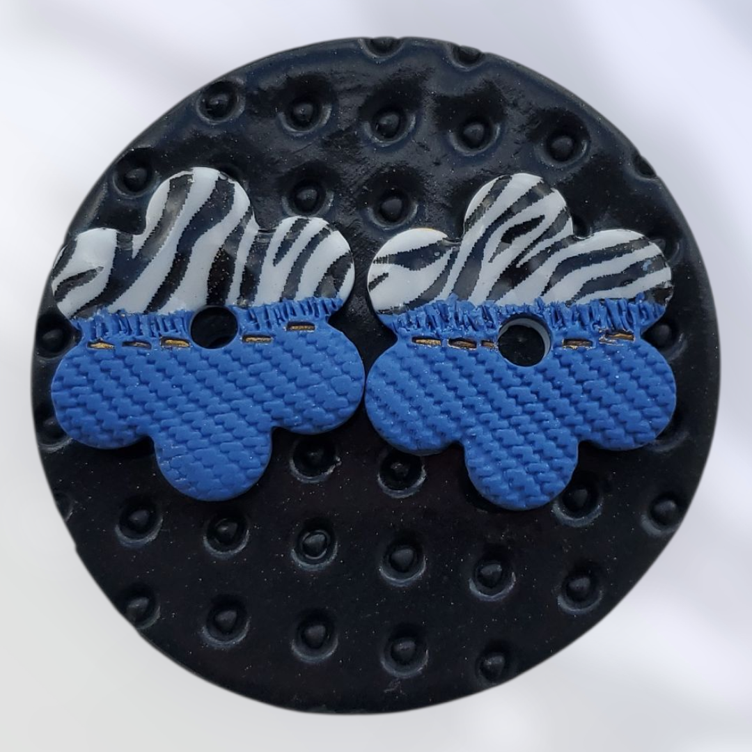 Pampilles Lara motif "jean" Blanc et Bleu