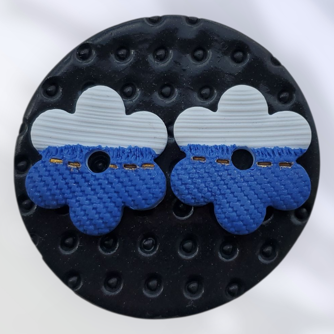 Pampilles Lara motif "jean" Blanc et Bleu