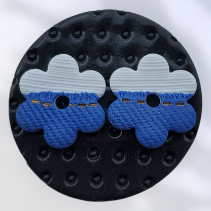 Pampilles Lara motif "jean" Blanc et Bleu