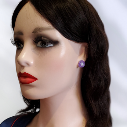 Améthyste   Boucles et Puces d'oreilles
