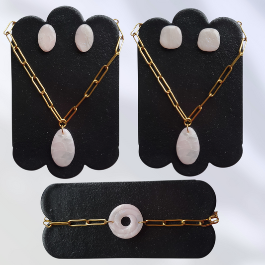 Quartz Rose   Parure complète