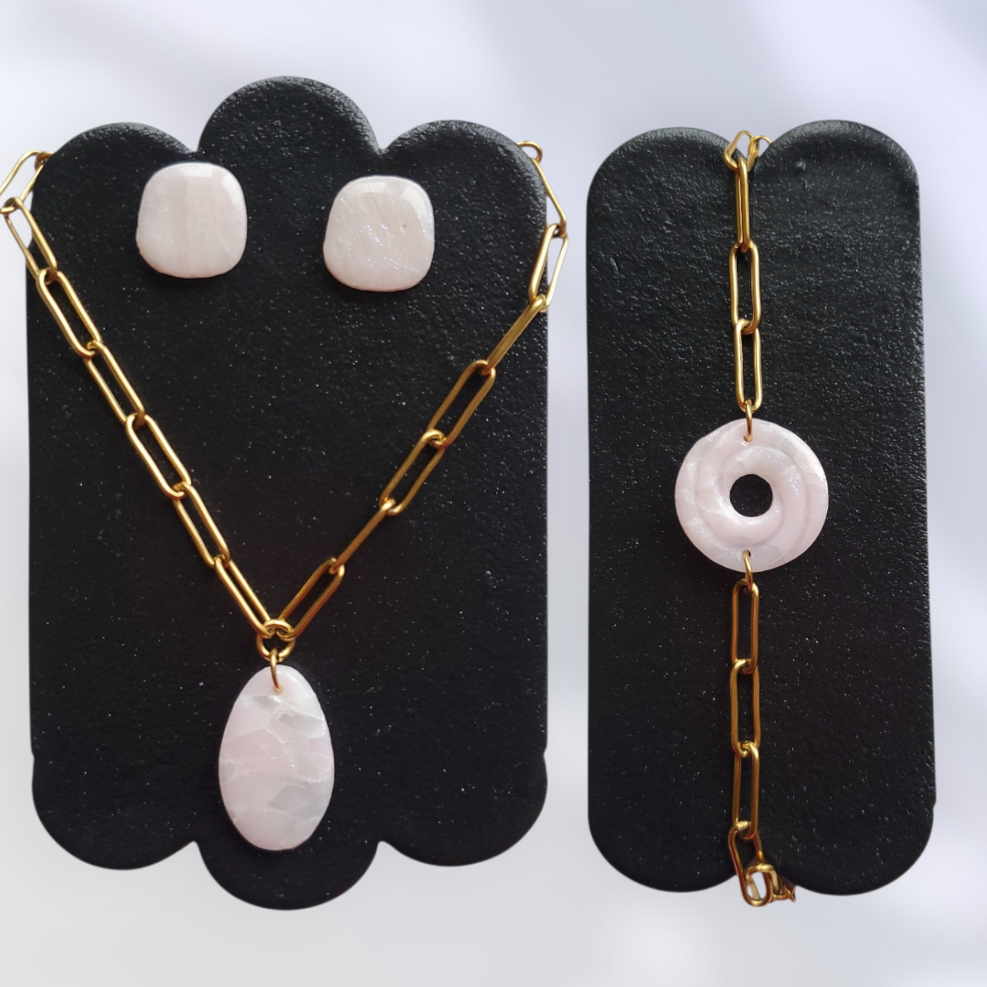 Quartz Rose   Parure complète