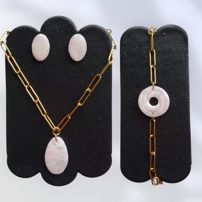 Quartz Rose   Parure complète